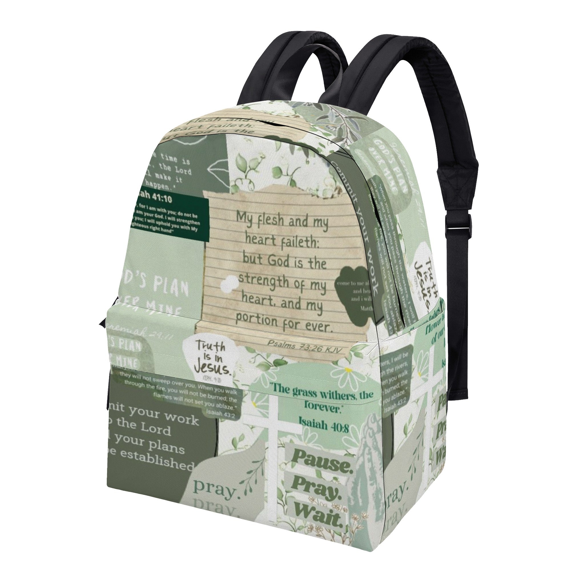 Bible Verse Backpack, Christian Scripture Backpack, Faith-Based Inspirational Bag, Religious Quote Backpack.PLAF66